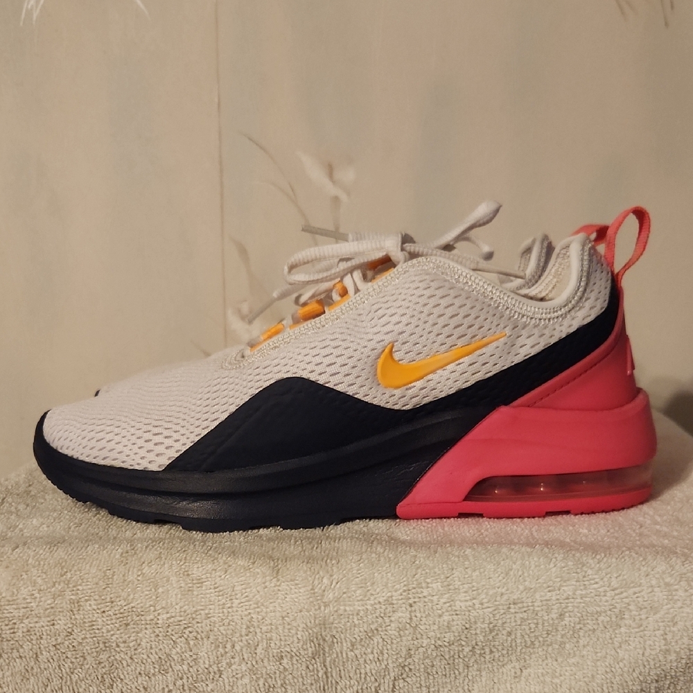 Nike Air Max 270 White and Pink with Yellow Swoosh (size 7.5)